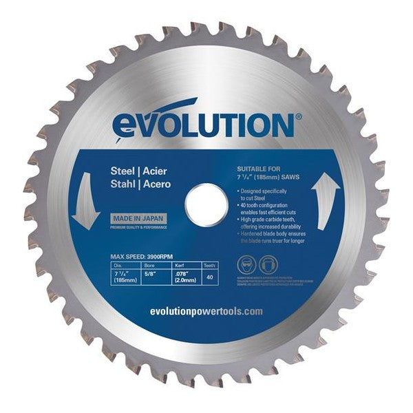 Evolution Mild Steel Cutting Circular Saw Blade 185 x 20mm x 40T