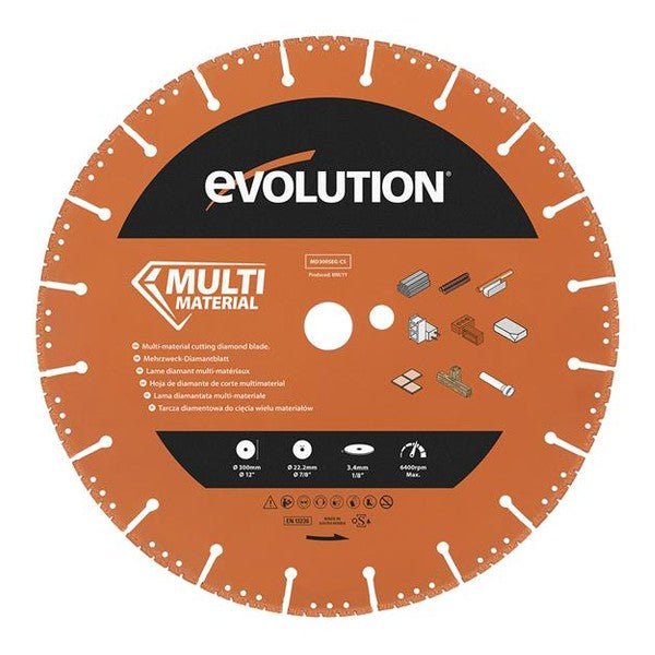 Evolution Multi-Material Diamond Demolition Disc Cutter Blade 300 x 22.2mm