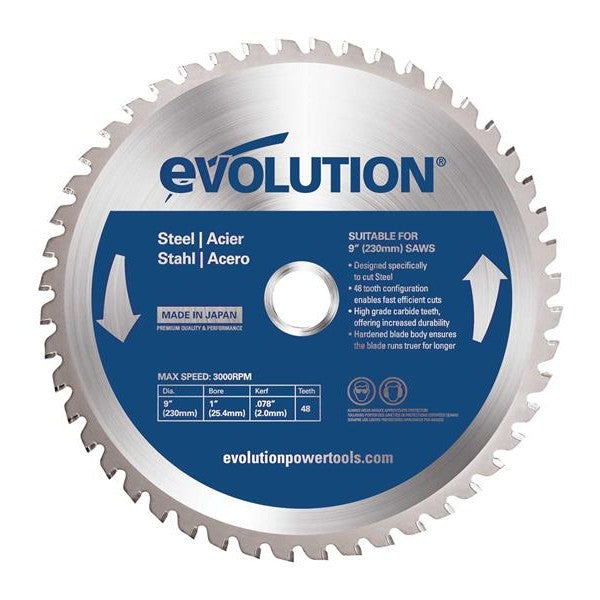 Evolution Mild Steel Cutting Circular Saw Blade 230 x 25.4mm x 48T