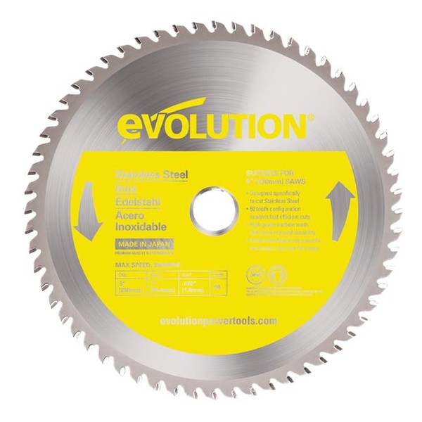 Evolution Stainless Steel Cutting Circular Saw Blade 230 x 25.4mm x 60T