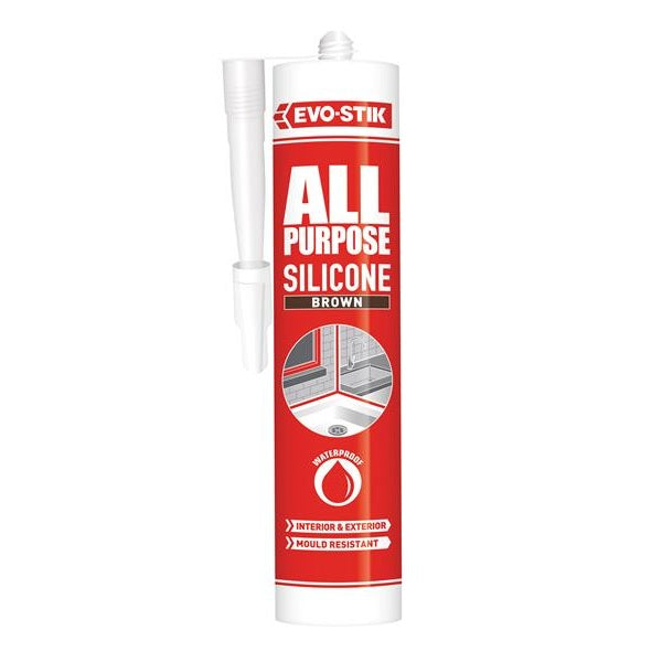 EVO-STIK 112889 All Purpose Flex Silicone Sealant Brown C20