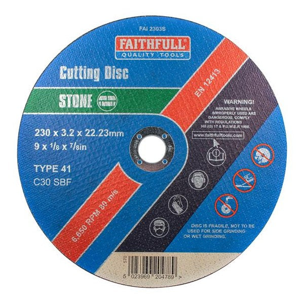 Faithfull Stone Cut Off Disc 230 x 3.2 x 22.23mm