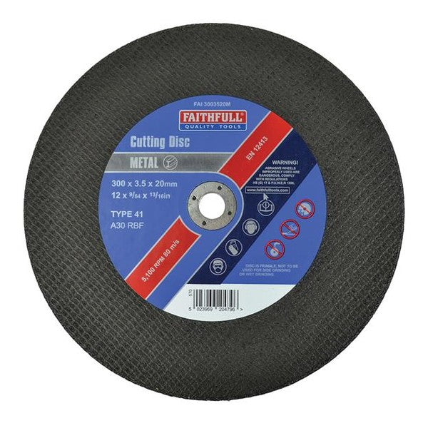 Faithfull Metal Cut Off Disc 300 x 3.5 x 20mm