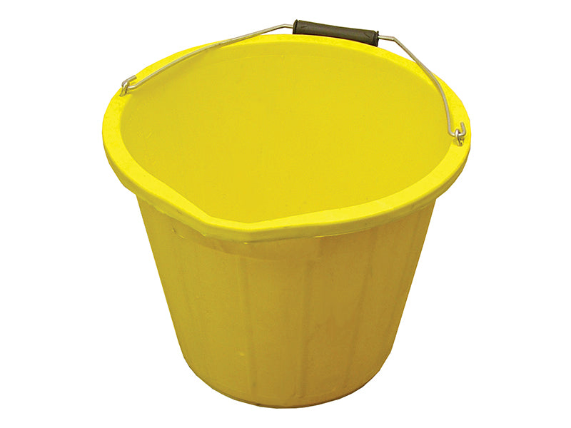 Faithfull Heavy-Duty Bucket 14 litre (3 gallon) - Yellow - Watson Hire