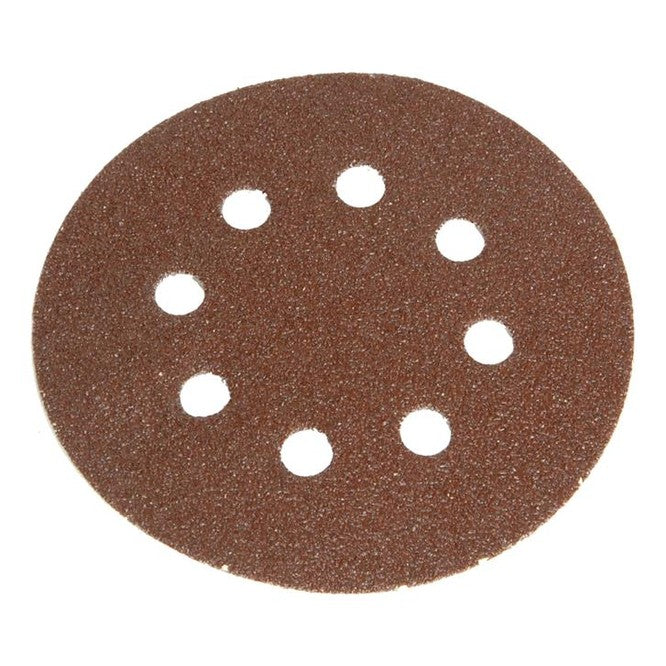 Faithfull Hook & Loop Sanding Disc DID3 Holed 125mm x 80G (Pack 5)