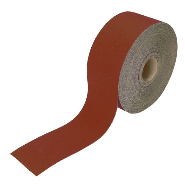 Faithfull Aluminium Oxide Sanding Paper Roll Red Heavy-Duty 115mm x 50m 40G