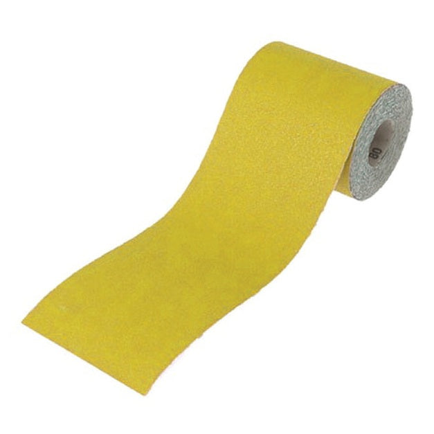 Faithfull Aluminium Oxide Sanding Paper Roll Yellow 115mm x 5m 80G
