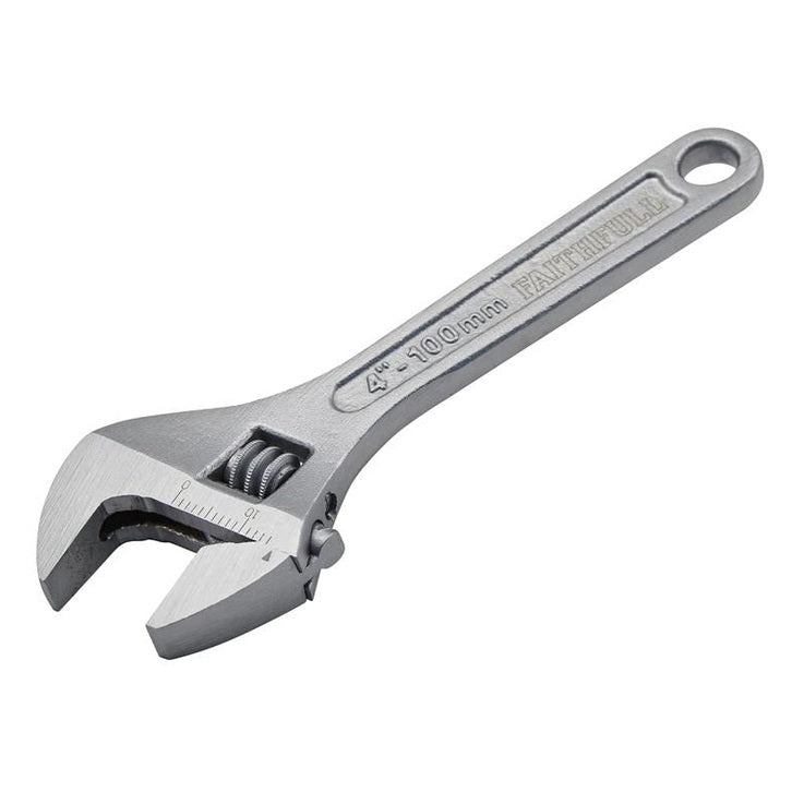 Faithfull Chrome Adjustable Spanner 100mm (4in)