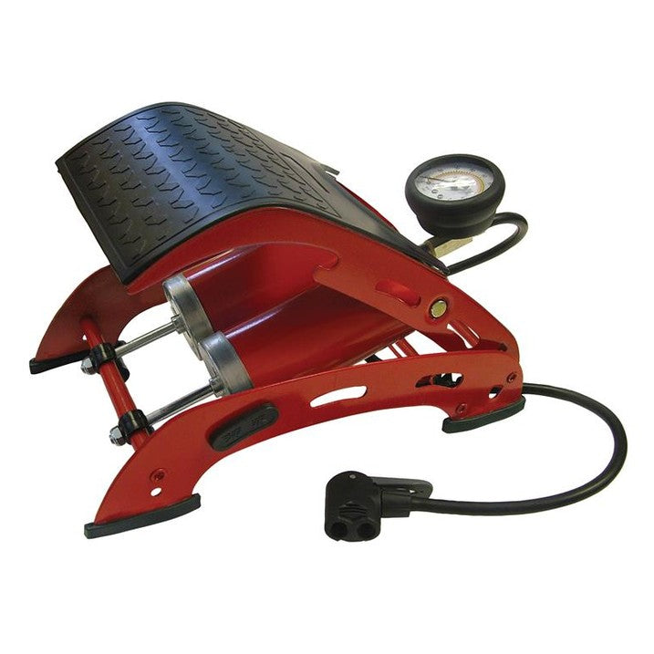 Faithfull Foot Pump Double Cylinder with Gauge