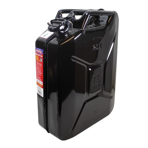 Faithfull Black Steel Jerry Can 20 litre