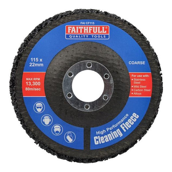 Faithfull Cleaning Fleece Disc Coarse 115 x 22mm