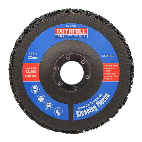 Faithfull Cleaning Fleece Disc Coarse 125 x 22mm