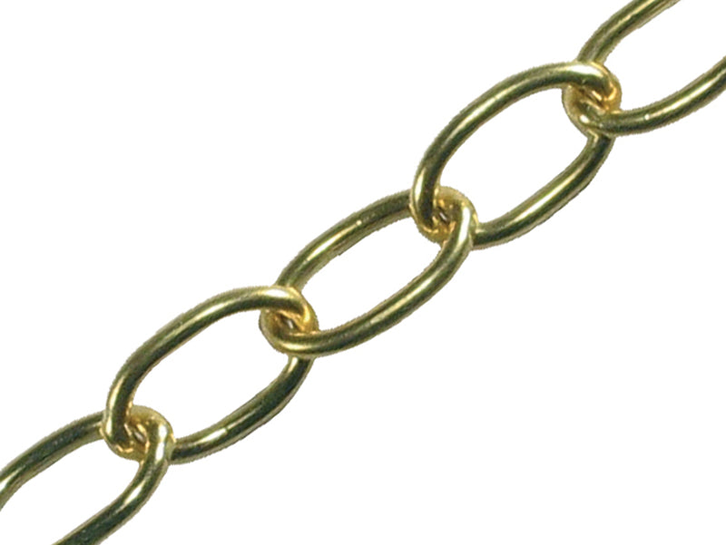 Faithfull Oval Chain 2.3mm x 10m Polished Brass