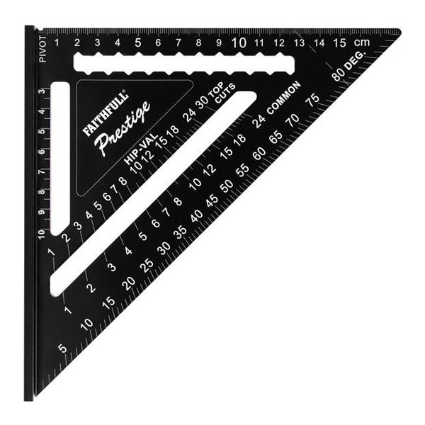 Faithfull Prestige Quick Roofing Square Black Aluminium 180mm (Metric)
