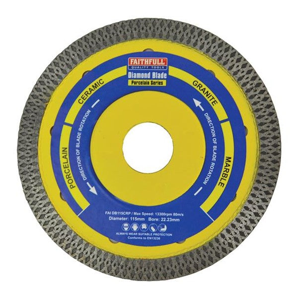 Faithfull Porcelain Diamond Blade 115 x 22.23mm