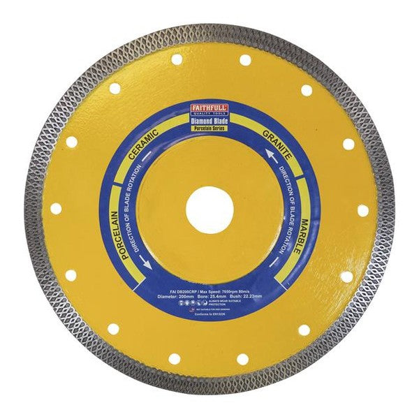 Faithfull Porcelain Diamond Blade 200 x 25.4mm