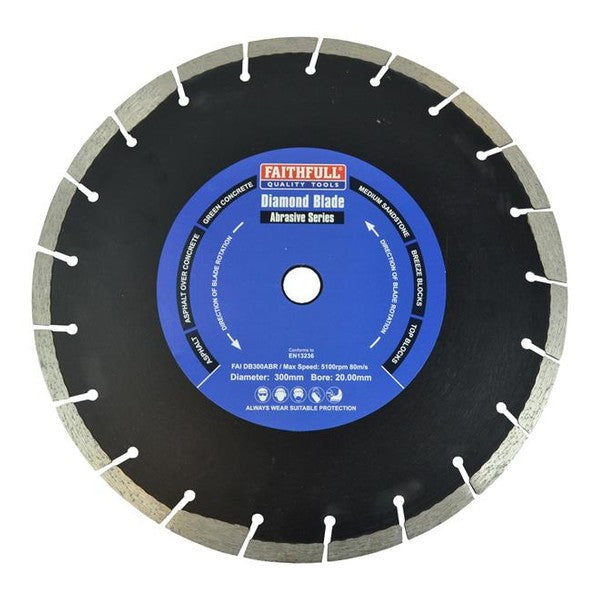 Faithfull Abrasive Diamond Blade 300 x 20mm
