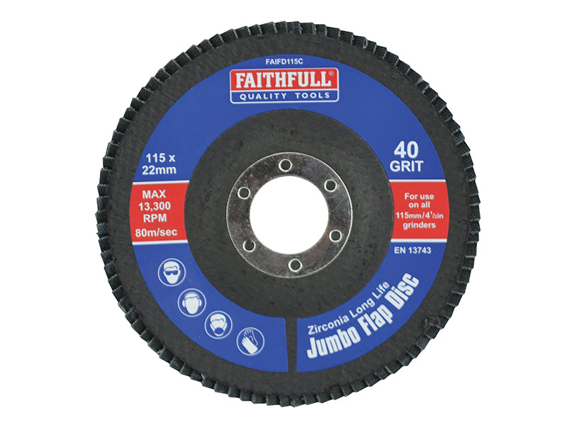 Faithfull Abrasive Jumbo Flap Disc 115mm Coarse