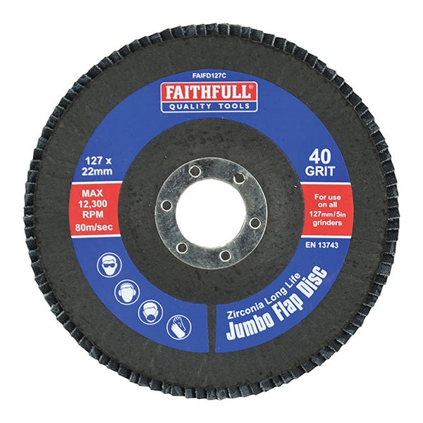 Faithfull Abrasive Jumbo Flap Disc 127mm Coarse