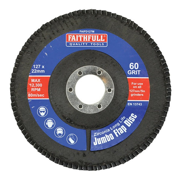 Faithfull Abrasive Jumbo Flap Disc 127mm Medium