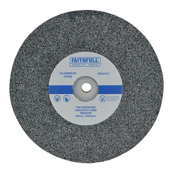 Faithfull General Purpose Grinding Wheel 200 x 25mm Medium Alox