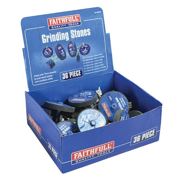 Faithfull Grinding Wheel Assortment, 36 Piece