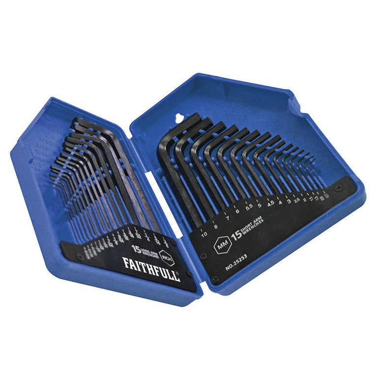 Faithfull Metric/Imperial Hex Key Set, 30 Piece