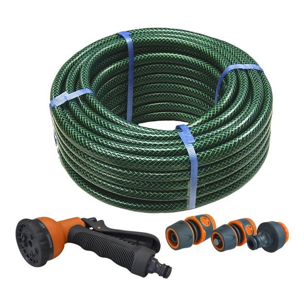 Faithfull PVC Reinforced Hose 30m Fittings & Spray Gun