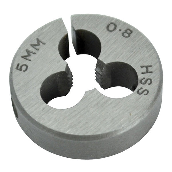Faithfull HSS Straight Flute Split Die M5 x 0.8,, 13/16in OD