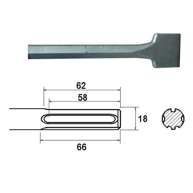 Faithfull SDS Max Straight Scaling Chisel 50 x 400mm