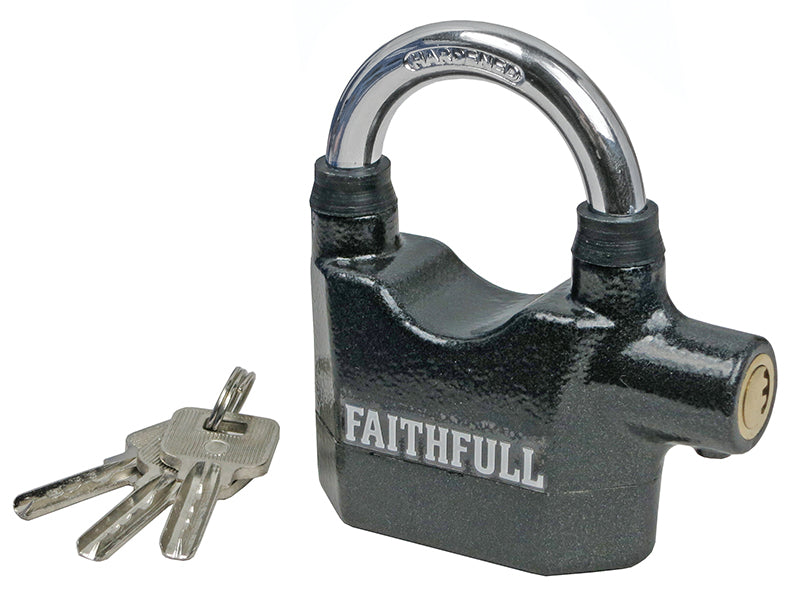 Faithfull Padlock with Security Alarm 70mm