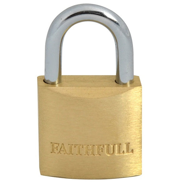 Faithfull Brass Padlock 25mm 3 Keys