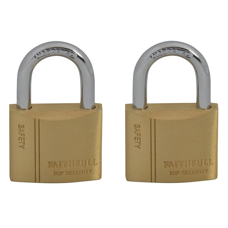 Faithfull Brass Padlock Keyed Alike 2 x 40mm