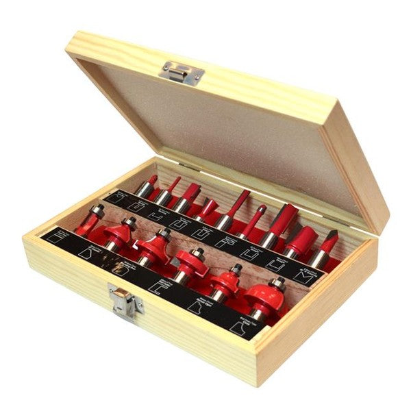 Faithfull 1/2in TCT Router Bit Set, 15 Piece