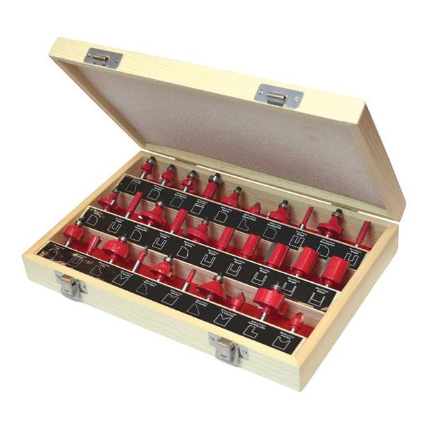 Faithfull 1/4in TCT Router Bit Set, 30 Piece