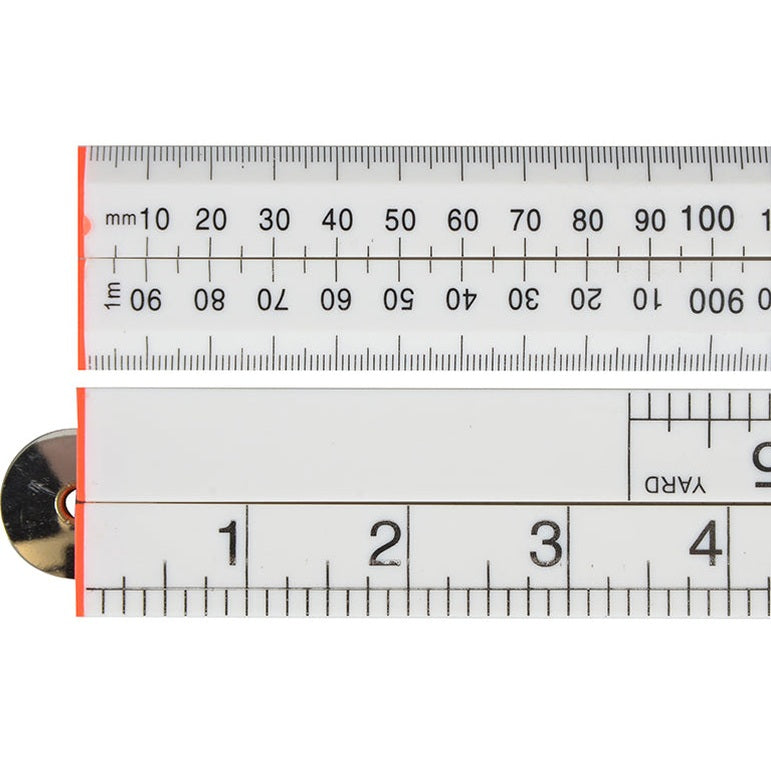 Faithfull Folding Rule White ABS Plastic 1m / 39in