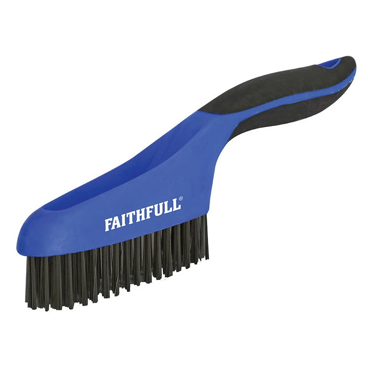Faithfull Scratch Brush Soft Grip 4 x 16 Row Steel