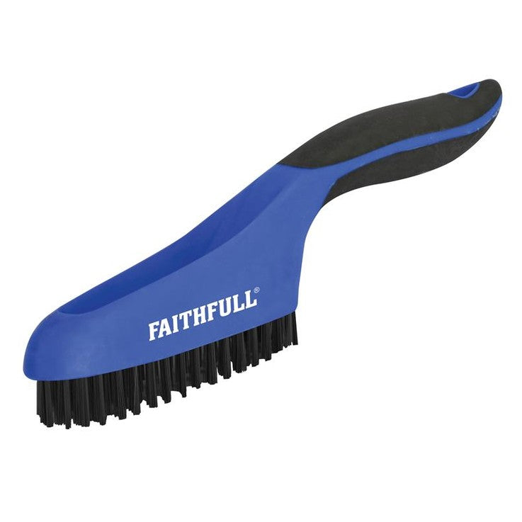 Faithfull Scratch Brush Soft Grip 4 x 16 Row Plastic