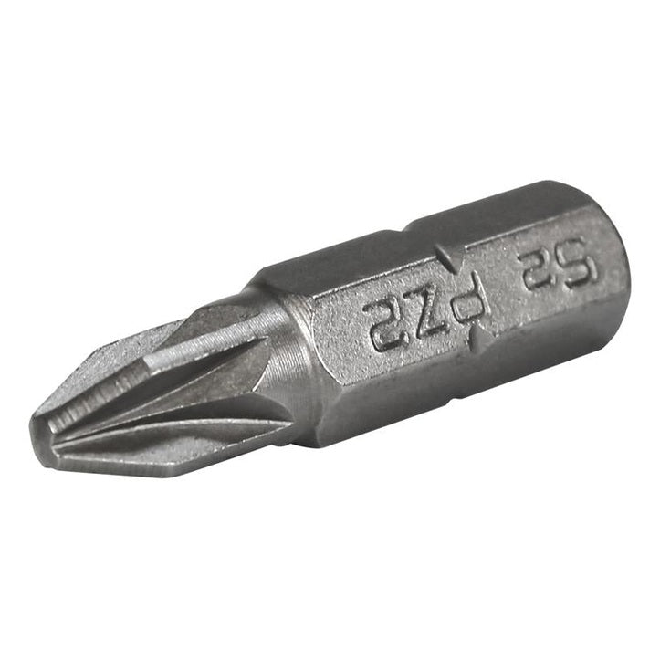 Faithfull Pozi S2 Grade Steel Screwdriver Bits PZ2 x 25mm (Pack 3)