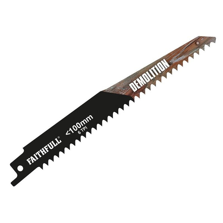 Faithfull S1111DF Bi-Metal Sabre Saw Blade Demolition 228mm 6 TPI (Pack of 5)