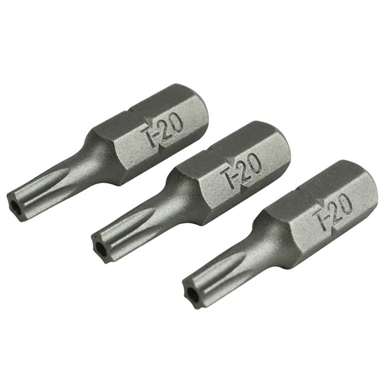 Faithfull Security S2 Grade Steel Screwdriver Bits T20S x 25mm (Pack 3)