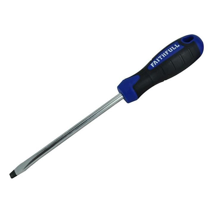 Faithfull Soft Grip Screwdriver Flared Slotted Tip 6.5 x 125mm