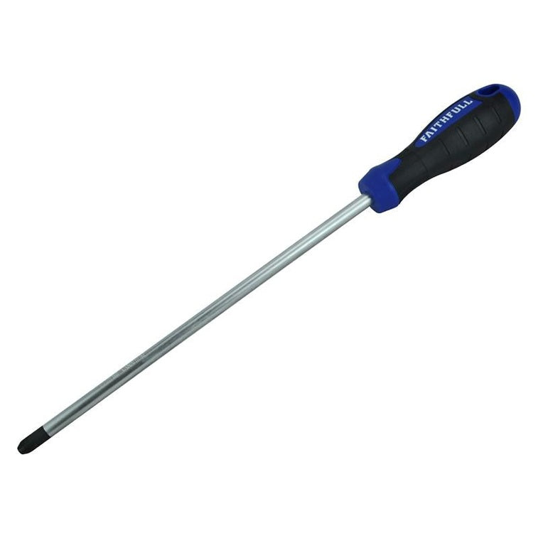 Faithfull Soft Grip Screwdriver Pozidriv Tip PZ4 x 250mm Long Reach