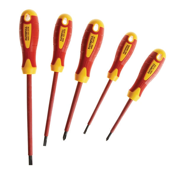 Faithfull VDE Soft Grip Screwdriver Set, 5 Piece