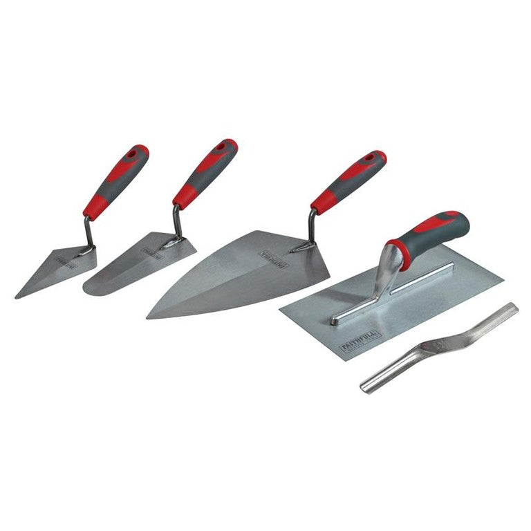 Faithfull Soft Grip Handle Trowel Pack 5 Piece