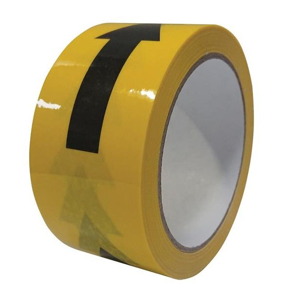 Faithfull Laminated Self-Adhesive Hazard Tape Arrows Black/Yellow 50mm x 33m