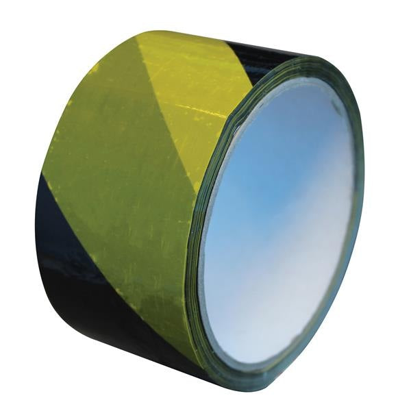 Faithfull Economy Self-Adhesive Hazard Tape Black/Yellow 50mm x 33m