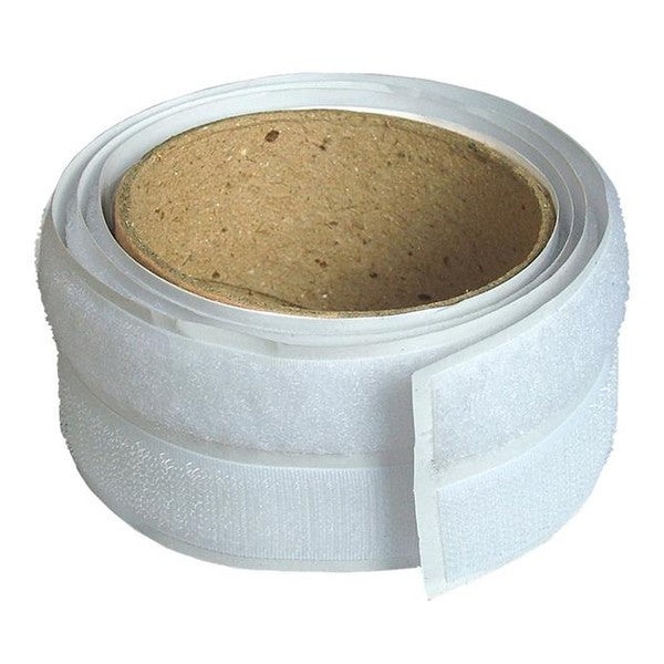 Faithfull Hook & Loop Self-Adhesive Tape 20mm x 1m White