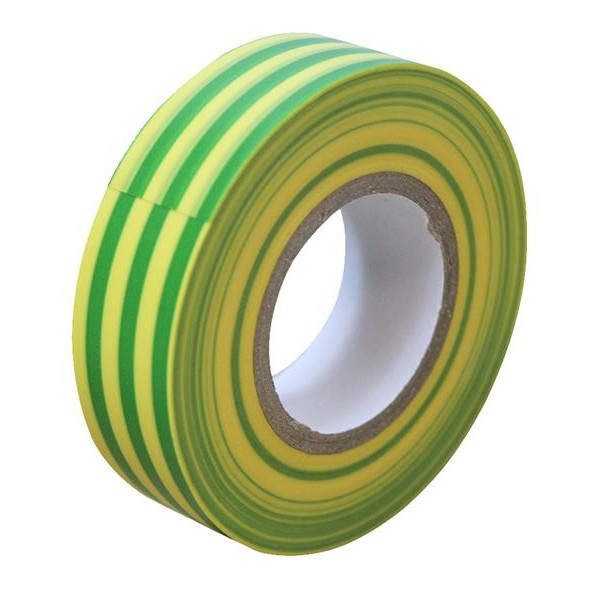 Faithfull PVC Electrical Tape Green / Yellow 19mm x 20m