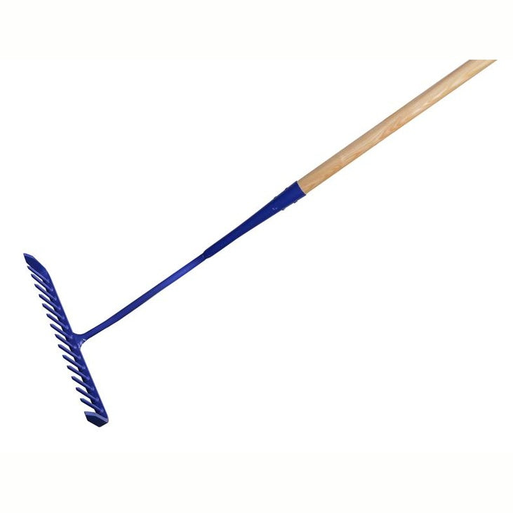 Faithfull Tarmac Rake 16 Round Teeth - Wooden Handled